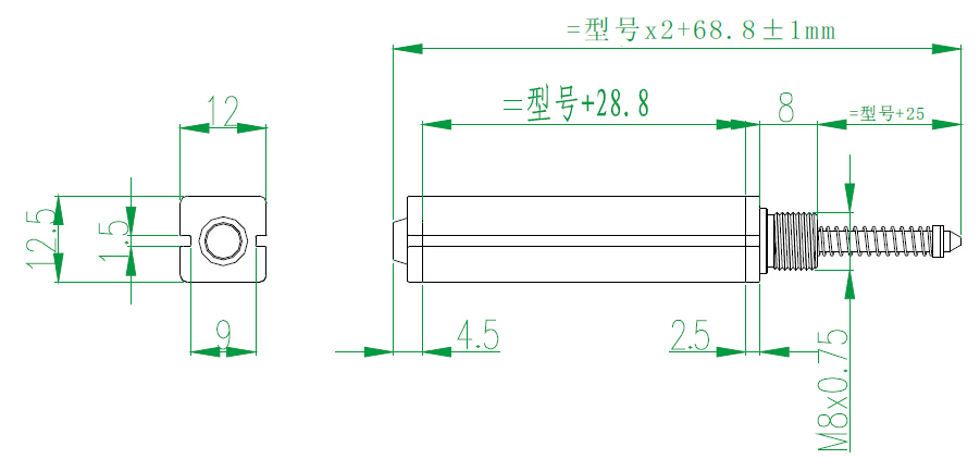MIRAN米朗KSC微型外置彈簧式自復(fù)位式方管位移傳感器安裝尺寸圖 MIRAN米朗KSC微型外置彈簧式自復(fù)位式方管位移傳感器安裝尺寸圖