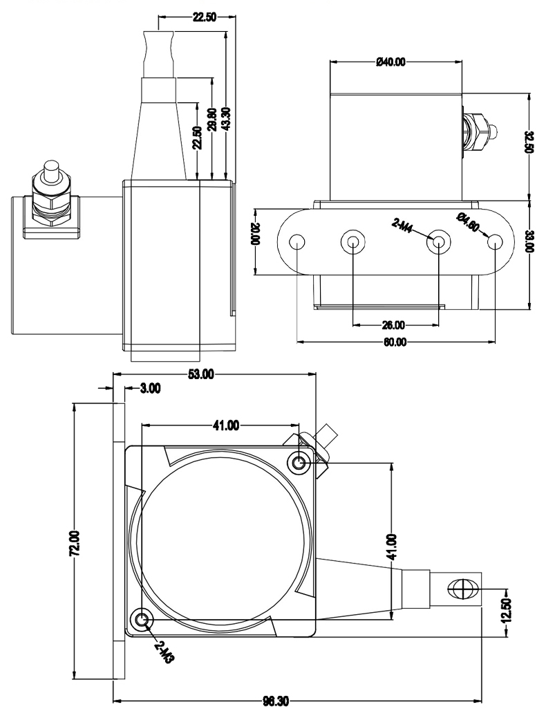 MPSFS-XS防水型拉繩位移傳感器安裝尺寸 MPSFS-XS防水型拉繩位移傳感器安裝尺寸