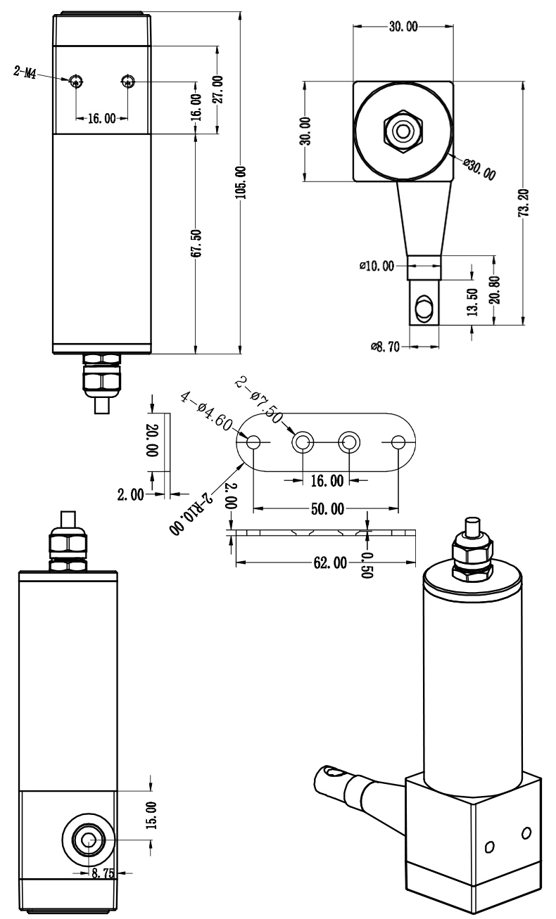 MPSFS1-XXXS微型防水型拉繩位移傳感器安裝尺寸 MPSFS1-XXXS微型防水型拉繩位移傳感器安裝尺寸